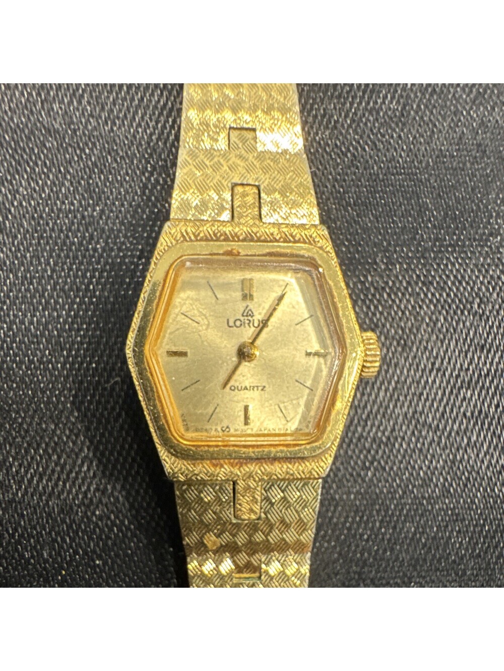 Lorus Women’s Quartz Vintage Hexagon Gold-Tone Analog Bracelet Wristwatch